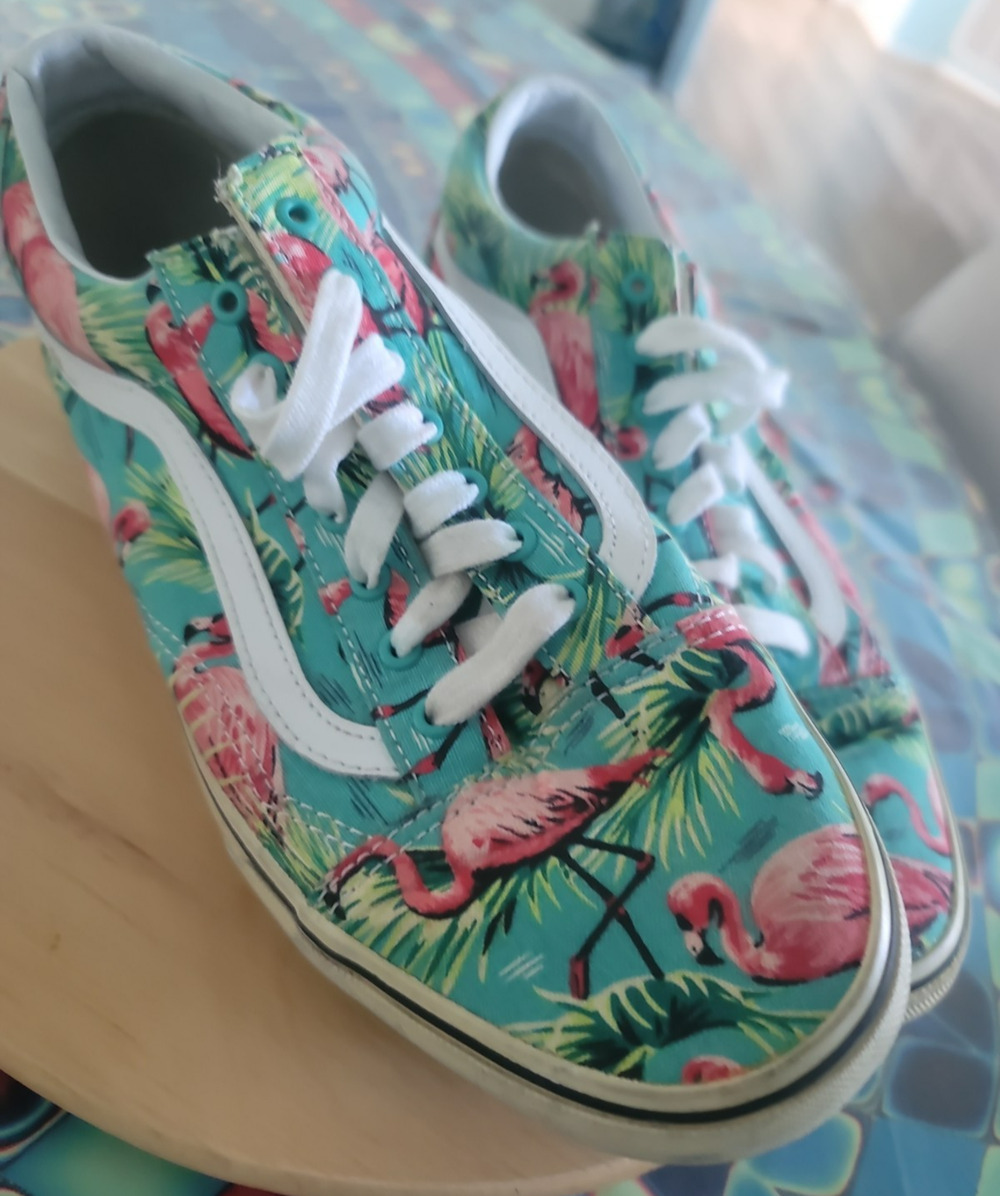 VANS Old Skool Van Doren Turquoise Flamingo Men’s 10 Skate Shoes Trainers Summer